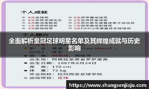 全面解析皇冠足球明星名单及其辉煌成就与历史影响